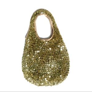 🖤 Hand crafted gold sequined tote bag